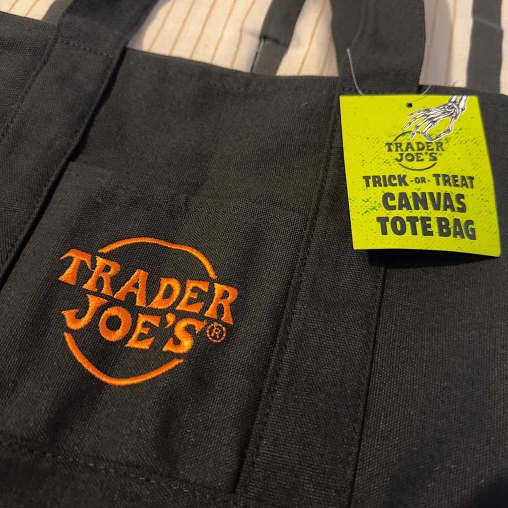 Trader Joe's Black Canvas Tote Bag